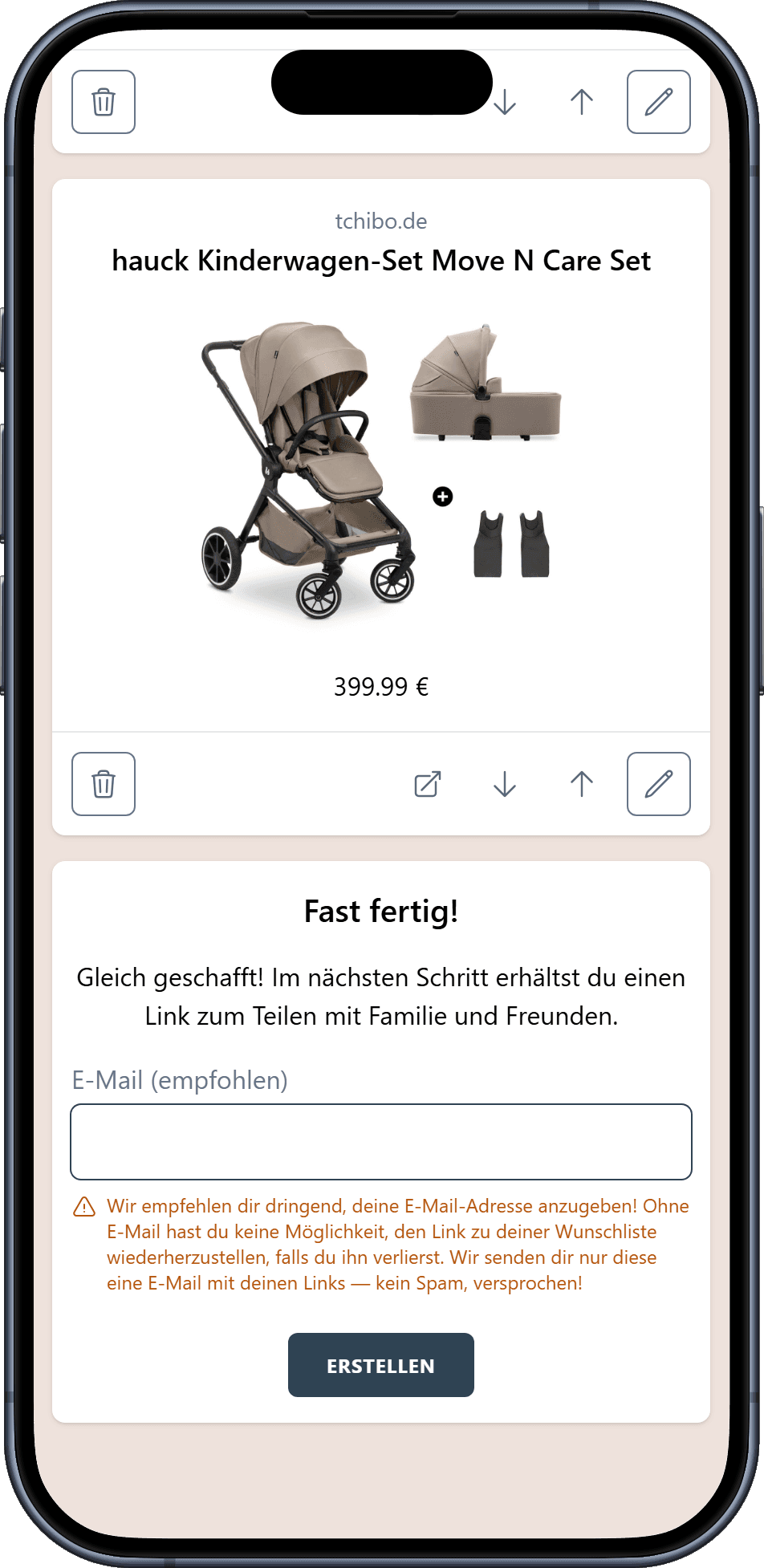 So erstellst du deine Wunschliste