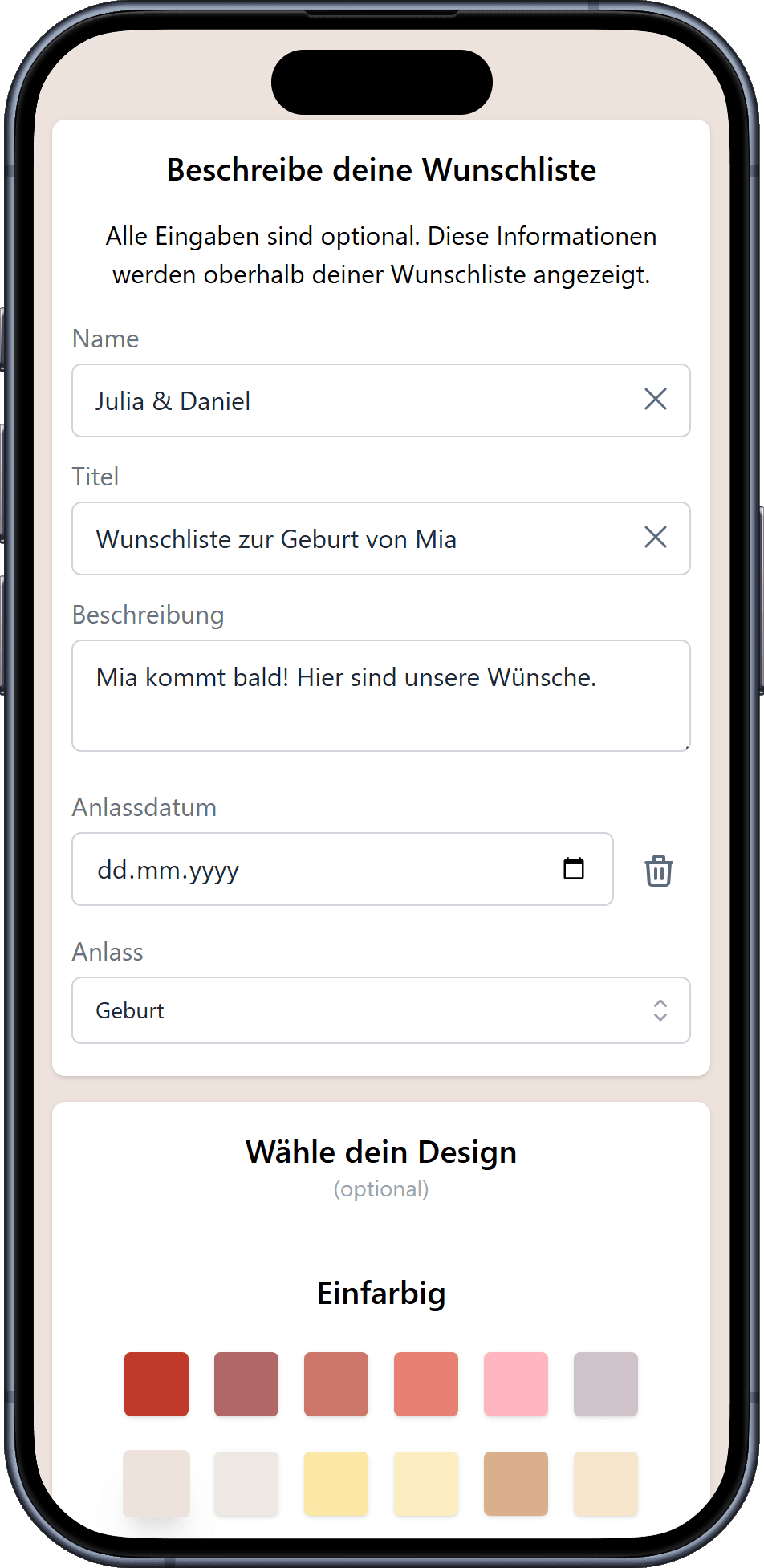 So fügst du Details zu deiner Wunschliste hinzu