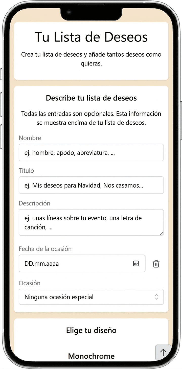 Cómo añadir detalles a tu lista de deseos