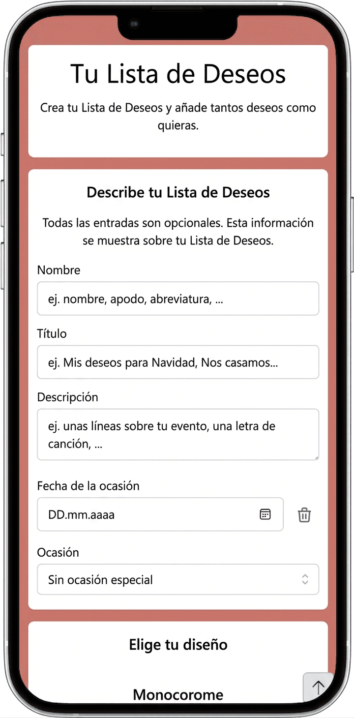 Cómo añadir detalles a tu lista de deseos