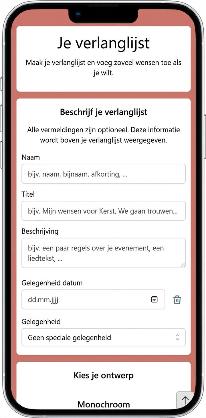 Hoe voeg je details toe aan je verlanglijst