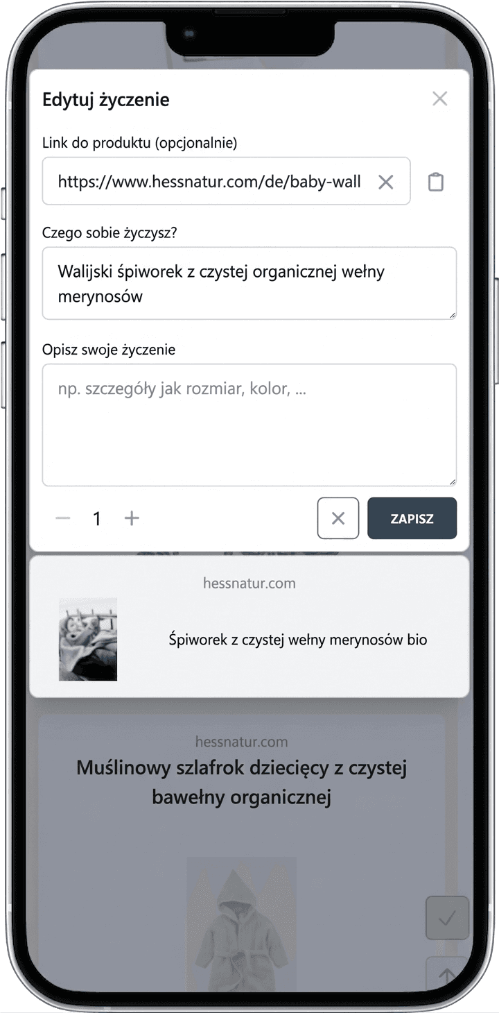 Jak dodać życzenia do listy życzeń