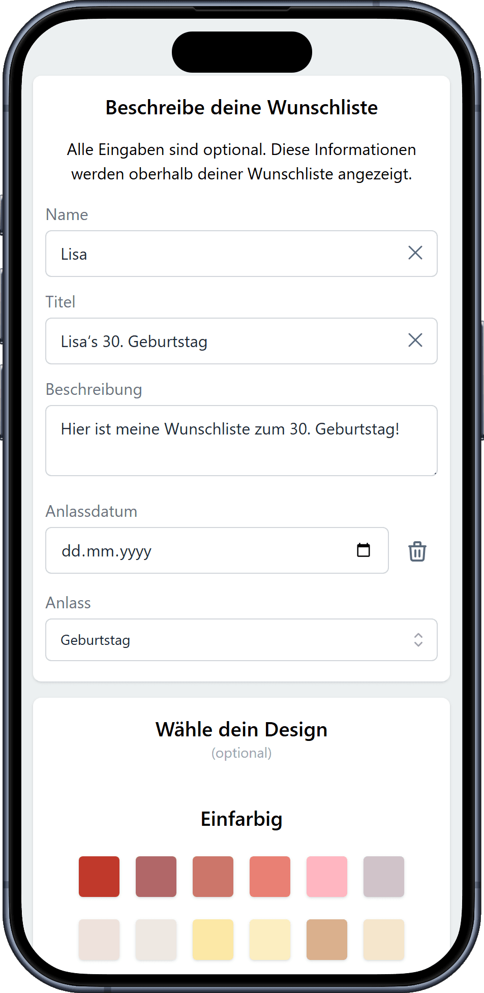 So fügst du Details zu deiner Wunschliste hinzu