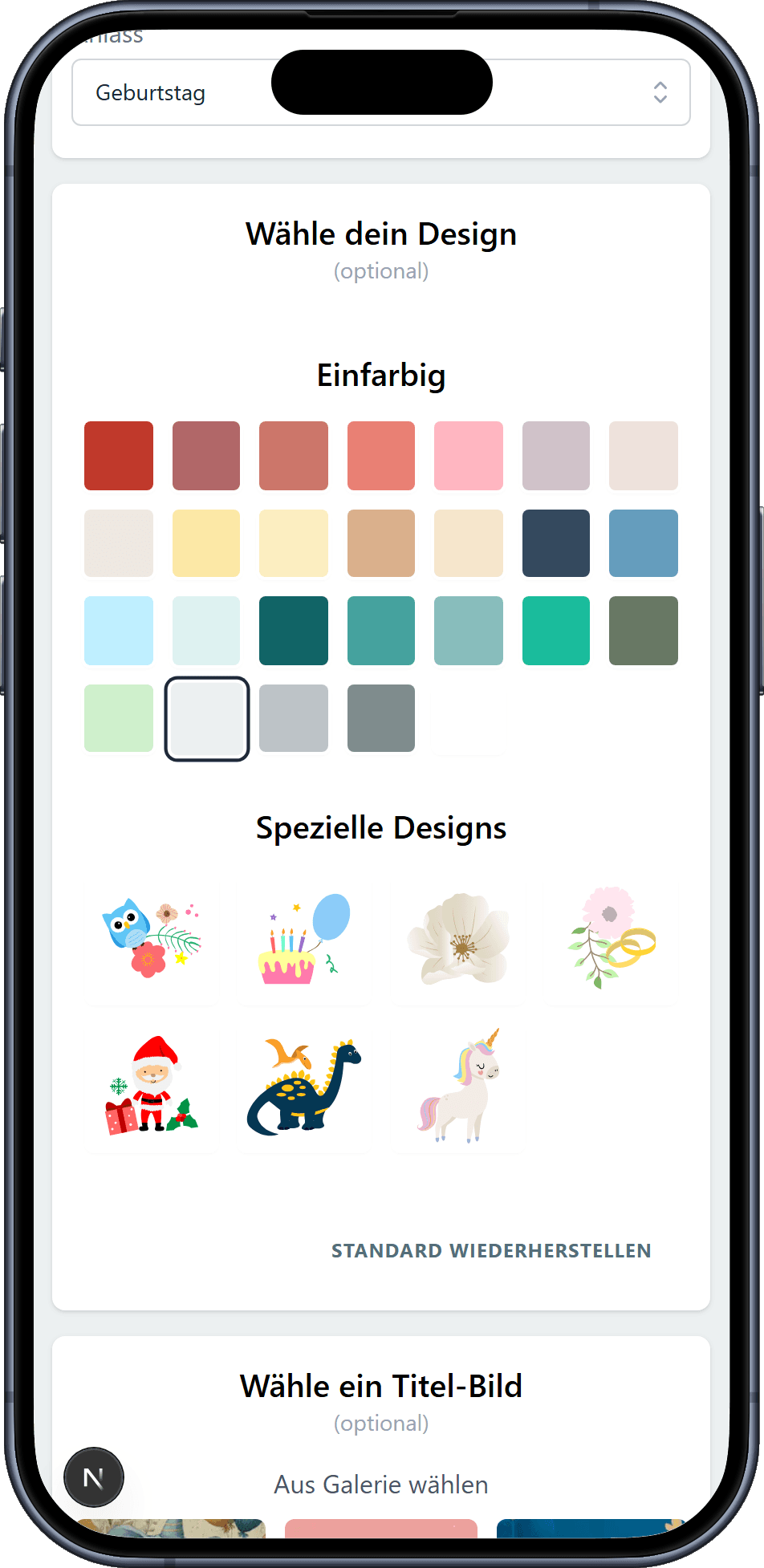 Die Designs, die du für deine Wunschliste aussuchen kannst